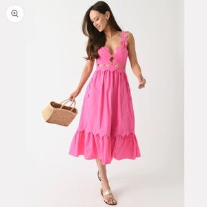 Farm Rio Pink Cut Out Midi Dress